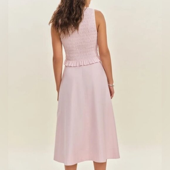 NEW Reformation Laguna Two Piece Matching Midi Set Cherry Blossom Pink US 4 UK 8 - Picture 3 of 16